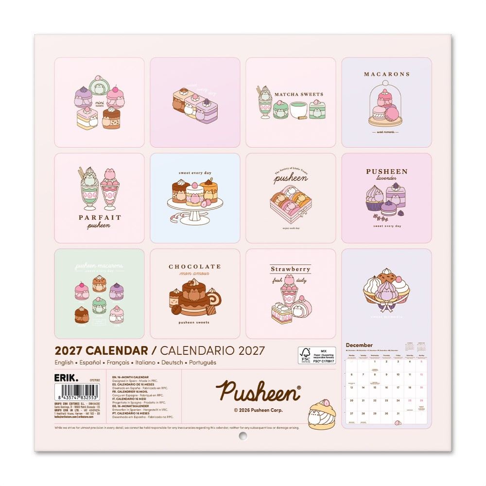 Grupo Erik Pusheen - 2027 30X30 Kalender - Mehrfarben